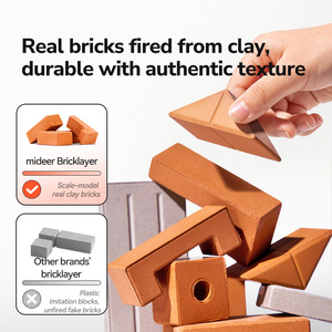 MIDEER Vente en gros - Mon premier jouet de construction - Ensemble de briques et de carreaux en terre cuite réels - Lavable et réutilisable - Kit de construction - Cadeau STEM pour enfants - Product Image 2