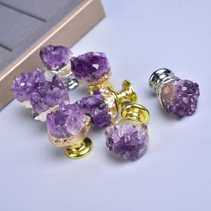 Amethyst alami Cluster kabinet pegangan pintu kabinet laci Amethyst Cluster kenop tarik pegangan - Product Image 5