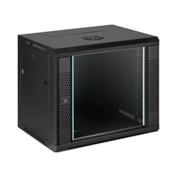 Baie de serveur 9U 19'' en acier, armoire réseau de centre de données sur pied 600mm, noire, protection IP20, certifiée CE ROHS, en stock