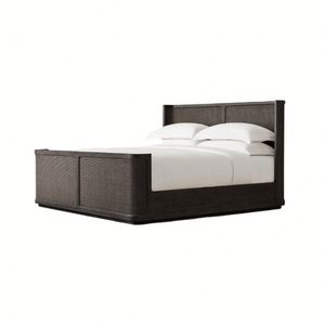 Cama Moderna de Madera Maciza de Roble y Ratán, Duradera, Tamaño King - Product Image 6
