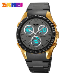 Skmei 2109 Dual Movement Sports Watch Men Waterproof Digital Analog Tachymeter 46mm Tpu Strap Outdoor Multifunctional Watch - Product Image 1