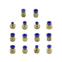 Conector Neumático para Jardín, Accesorios de 6/8/10/12 mm a Rosca Hembra de 1/8", 3/8", 1/2", 1/4", Conector Rápido Recto para Manguera de Aire