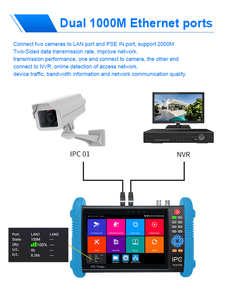 8K IP/CVBS AHD CVI TVI analoger Kamera <span class=keywords><strong>tester</strong></span> 7-Zoll-Bildschirm Alles in einem Multifunktions-SDI HDMI VGA TDR 4K 8MP <span class=keywords><strong>CCTV</strong></span>-<span class=keywords><strong>Tester</strong></span> - Product Image 5