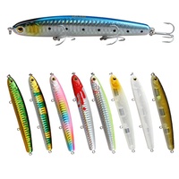 LUTAC Crayon coulant 110mm/20g VMC Treble Hook Flaming Head ABS Plastic Long Casting Lead Sinker Noise Model Hard Fishing Lure