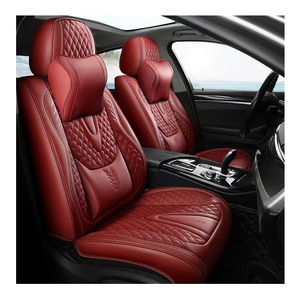 Sıcak satış tam Set özel SUV koltuklar kapak şarap kırmızı lüks Nappa deri evrensel araba koltuğu kapakları - Product Image 1