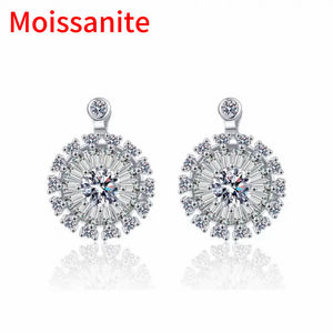 ต่างหูแบบห้อยทรงหยดน้ำ หมุนได้ ประดับเพชรโมอิสซาไนต์ 2 กะรัต ป้องกันการแพ้ สำหรับผู้หญิง แฟชั่น D VVS1 ทอง 18K ขายส่งเครื่องประดับ รับสั่งทำ - Product Image 1