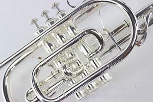 <span class=keywords><strong>Corneta</strong></span> Profesional Bb con Teclado de Gatillos, Acabado de Latón Plateado de Alta Calidad, 3 Pistones, <span class=keywords><strong>Precio</strong></span> de Fábrica, <span class=keywords><strong>Instrumento</strong></span> de Viento - Product Image 6