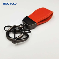 Porte-Clés de Voiture en Cuir Avec Logo Métallique pour BMW Mercedes VW Audi Toyota Volvo Hyundai Peugeot Ford, Anneau Anti-Perte et Accessoires