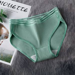 Celana Dalam Wanita Katun Berongga, Garis-garis, Pinggang Rendah Lembut Ramah Kulit Wanita 2022 - Product Image 2