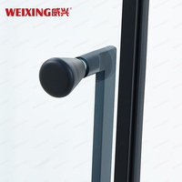 Weixing Cabine de douche de style moderne Noir mat 304 Cadre en acier inoxydable avec charnière en verre trempé Porte de douche