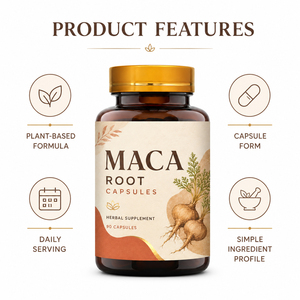 Cápsulas de Raíz de Maca Orgánica para Energía y Apoyo Inmunológico en Hombres Adultos, Suplemento Herbal, No Apto para Niños, Mujeres Embarazadas, Antioxidante - Product Image 3