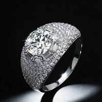 Bague Mixte de Luxe Prête à Expédier en Argent S925, Œuf de Pigeon, avec Grande Moissanite Verte 3 Carats, Couleur VVS D, pour Femme
