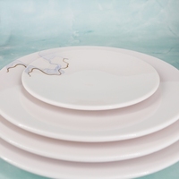 Ensemble de vaisselle en mélamine personnalisé, grand format, écologique, avec décor blanc, style européen, sans BPA, vaisselle haut de gamme, vente en gros