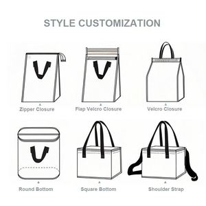 Sacs isothermes jetables personnalisés pour livraison, multicolores, sacs à emporter isolés pour aliments chauds/froids avec poignée - Product Image 6
