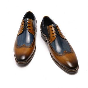 Zapatos Oxford Casuales de Hombre con Cordones, Diseño Italiano, Cuero Genuino, Nueva Moda - Product Image 4