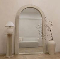 Miroir de dressing sur pied de grande taille en bois massif, forme arquée, pour salon, utilisation décorative murale