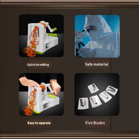 OEM/ODM Multifunctionele handbediende plastic roterende kaasrasp keuken snijder handmatige voedsel groente spiraalsnijder