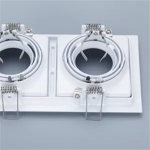 Hot Sell High Quality Double Head Rectangular Downlight Mr16 Downlight Fitting Adjustable Gu10 Mr16 Downlight Housing