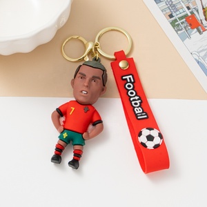 Cartoon Football Player Keychain PVC Doll Souvenir <b>Gift</b> with Football Pattern and Team Uniforms - Product Image 5