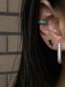 Orecchini a Cerchio Geometrici Dazan 2026 Nuova Collezione Coreana Placcati Oro 18k con Zirconi Colorati Super Brillanti per Donne - Product Image 2