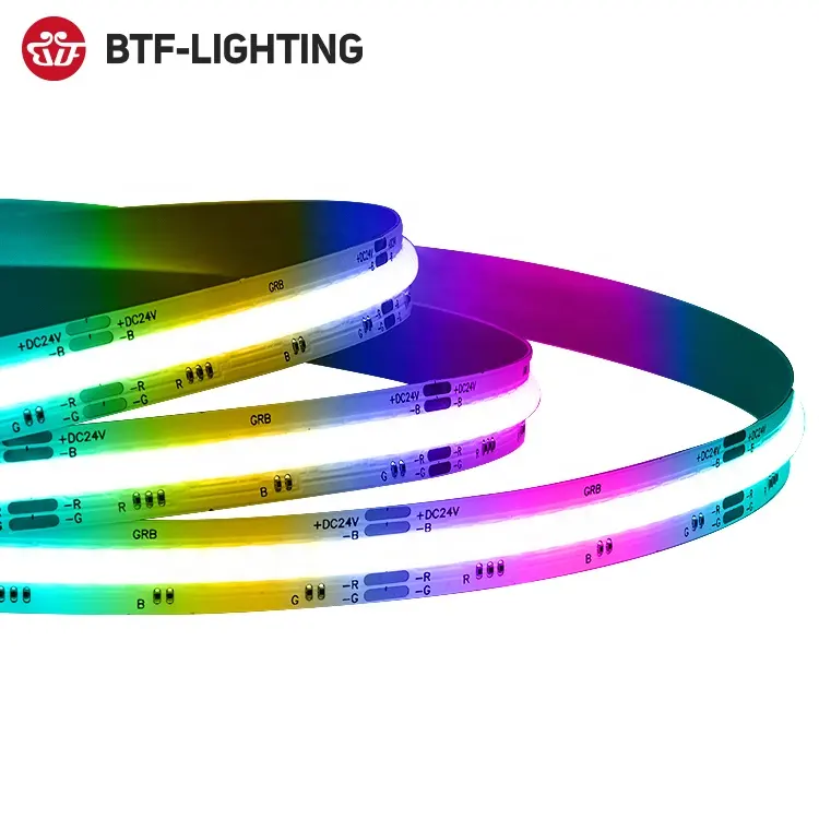 Heißer Verkauf hoher Dichte 5m 12V 810leds/m 24V 840leds/m RGBW flexibler LED-Streifen FCOB FOB RGB COB LED-Streifen