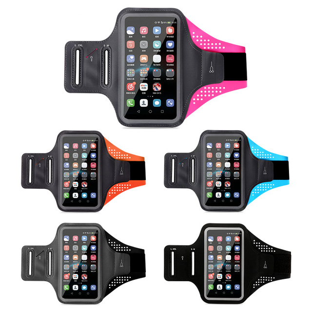 Cell Phone Armband with Zipper Pocket for Earbuds Car Keys Water Resistant Sport Arm Band Phone Armband for Running