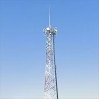 Tour de télécommunication en treillis d'acier galvanisé à chaud à 4 poteaux, peinture aviation, 4G, partage multi-opérateurs, 40m, résistance au vent