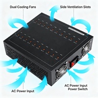 Station de charge en vrac KABBOL 1200W, 20 ports Type C PD, chargeur rapide 65W par port, coque en alliage d'aluminium, chargeur de bureau multiport