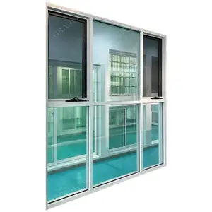 American style thermal break Australia standard double tempered glass out swing aluminum awning crank windows