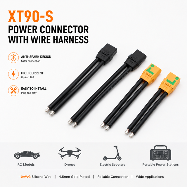 Wholesale Custom High Current XT30 XT60 XT90 Silicone Power Connector Cable Lithium Battery Wiring Harness for Drone