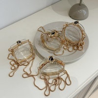 Pochette carrée unique pour femme, mini sac de soirée transparent en acrylique, sac à bandoulière transparent avec chaîne pour femme