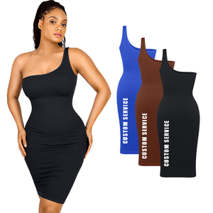 2023 Service personnalisé Offre Spéciale une épaule inclinée cou moulante minceur Shapewear robe pour les femmes - Product Image 1