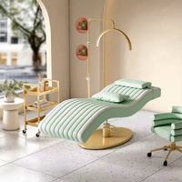 Offre Spéciale : Fauteuil de Massage Moderne de Luxe Blanc et Rose pour Salon de Beauté, Lit de Spa Cosmétique Inclinable pour Soins du Visage et Extensions de Cils