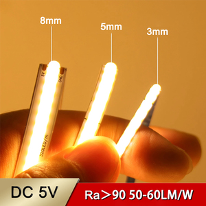 <span class=keywords><strong>Tira</strong></span> de Luz <span class=keywords><strong>LED</strong></span> COB Personalizada OEM ODM de Alto CRI 90 <span class=keywords><strong>5V</strong></span> <span class=keywords><strong>USB</strong></span> 3000K 4000K 6500K Flexible - Product Image 1