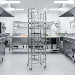 Stainless Steel Commercial Kitchen Shelving Cart Baking Rack Tray Trolley with 4 Casters 2 Brakes - Product Image 1