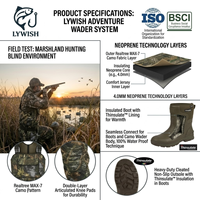 Cuissardes de pêche à la mouche en néoprène camouflage 4 mm, cuissardes de camping en plein air, cuissardes de chasse au canard en tissu nylon imperméable avec bottes