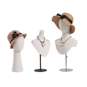 Cabeza de Maniquí Ajustable de Lino para Exhibición de Sombreros y Gafas, para Boutique de Moda, al por Mayor, para Hombre y Mujer - Product Image 1