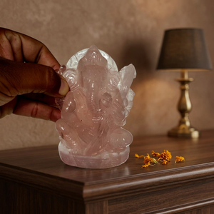 Sculpture de Ganesh gravée à la main en lapis-lazuli, statue de décoration d'intérieur en pierre précieuse faite à la main - Product Image 4