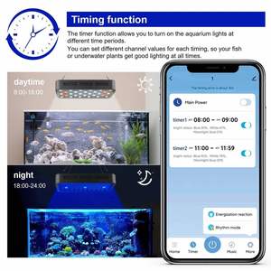 165W Full Spectrum <span class=keywords><strong>WiFi</strong></span> Control Dimmable Led <span class=keywords><strong>Aquarium</strong></span> Light avec trois canaux Smart App Control pour Fish Coral Reef Tank - Product Image 3