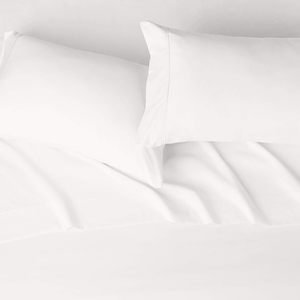 Drap-housse et drap plat en microfibre de couleur unie ensemble de drap-housse de couleur blanche pour salon et hôtel - Product Image 2