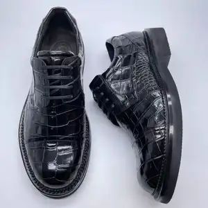 Goodyear low shipping cost shoes for men Fashion crocodile leather leader shoes for men new styles Thick sole dress shoes for me