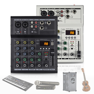 Console de mixage numérique professionnelle 4 canaux avec effet de réverbération, amplificateur et lecteur audio pour ordinateur domestique - Product Image 1