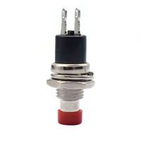 Interrupteur à bouton-poussoir momentané PBS-10B 10 mm, étanche IP65, 2NO, double contact, commande industrielle, tête bombée, borne à souder