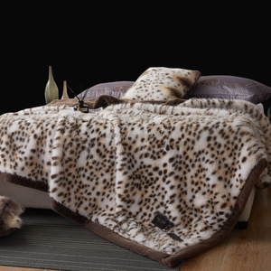 Luxury <strong>Snow</strong> Leopard Fancy Faux Fur <strong>Blanket</strong> Throw Living Room - Product Image 3
