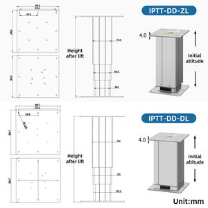 IPTT 310 Juego de Columnas de Elevación de Aluminio Más Pequeñas para Ventilador, Altura Ajustable, Longitud de Carrera de 360 mm, Controlador Inalámbrico DC12/24V, IP54 - Product Image 5
