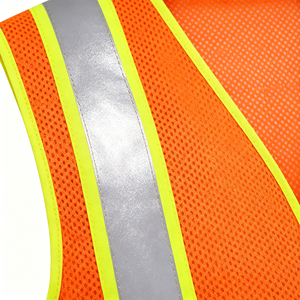 Orange Mesh Adjustable Cart Attendant Safety Vest One Size Fit All Worker Reflective Clothing - Product Image 6