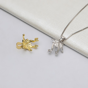 Colgante de Plata S925 con Tapa de 10 mm, Accesorio para DIY, Soporte Vacío, Componentes y Fornituras de Joyería Semiterminadas 750 - Product Image 3