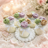 Bougie parfumée en cire de soja LF Luxury Flower Rose Bouquet, bougies florales sculpturales 3D en pot pour cadeau de mariage, étiquette privée, vente en gros