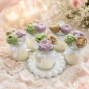 Vela Aromática de Cera de Soja con Ramo de Rosas de Lujo LF, Velas Florales Esculturales 3D en Frasco para Recuerdos de Boda, Etiqueta Privada, Venta al Por Mayor - Product Image 3