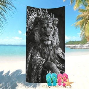 Oferta Especial: Toalla de <span class=keywords><strong>Playa</strong></span> Absorbente para Vacaciones en la Costa, Toalla de Baño de Secado Rápido con Estampado del Rey <span class=keywords><strong>León</strong></span>, Personalizable - Product Image 1